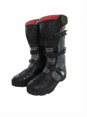 Custom Black Grey Motocross Boots | Off-Road Riding Footwear