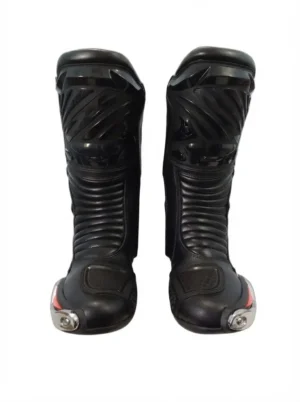 Custom Black Motorcycle Boots | Pro Leather Racing Boots