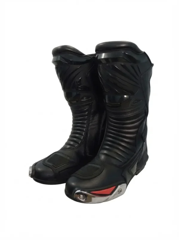 Custom All-Black Leather Motorcycle Racing Boots | Peritum Moto