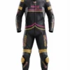 Custom Black, Gold & Pink 1-Piece Leather Motorcycle Suit | Peritum Moto