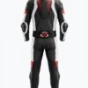 Custom Black, White & Red 1-Piece Leather Motorcycle Suit | Peritum Moto
