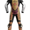 Custom Gold, Black & White 1-Piece Leather Motorcycle Suit | Peritum Moto