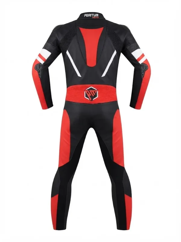 Custom Black & Red 1-Piece Motorcycle Racing Suit | Peritum Moto