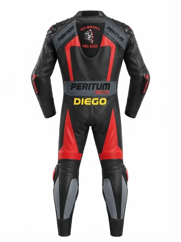 121 Custom Black & Gold 1-Piece Leather Motorcycle Suit | Peritum Moto