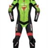 Custom Neon Green & Black 1-Piece Leather Motorcycle Suit | Peritum Moto