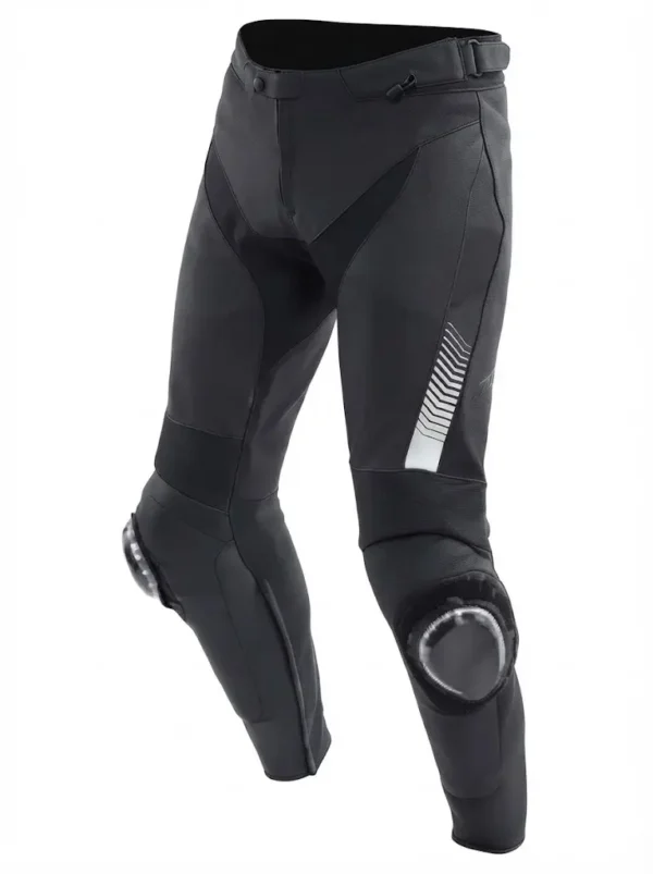 paa Custom Black & White Graphic Leather Motorcycle Racing Pants | Peritum Moto