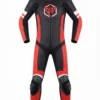 Custom Black & Red 1-Piece Motorcycle Racing Suit | Peritum Moto